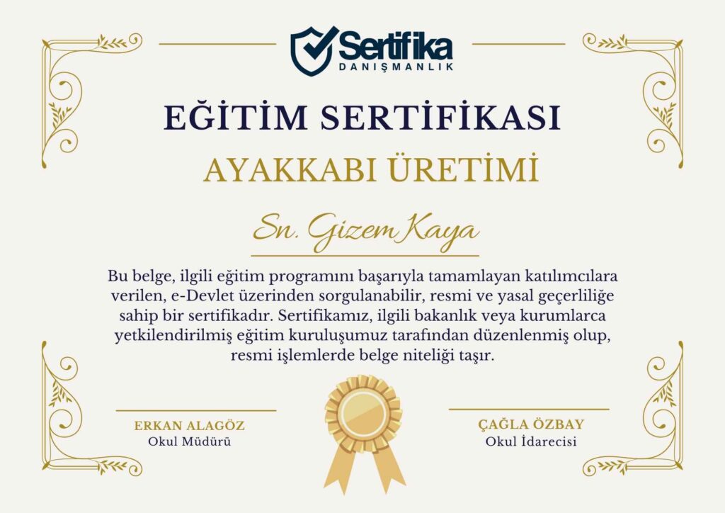 AYAKKABI ÜRETİMİ USTALIK & KALFALIK BELGESİ