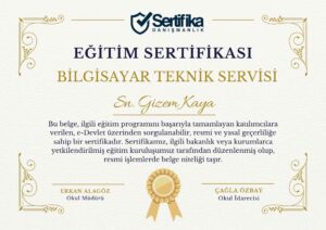 BİLGİSAYAR TEKNİK SERVİSİ USTALIK & KALFALIK BELGESİ