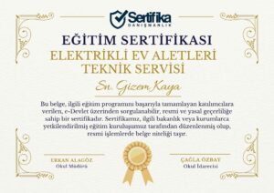 ELEKTRİKLİ EV ALETLERİ TEKNİK SERVİSİ USTALIK & KALFALIK BELGESİ