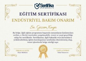 ENDÜSTRİYEL BAKIM ONARIM USTALIK & KALFALIK BELGESİ