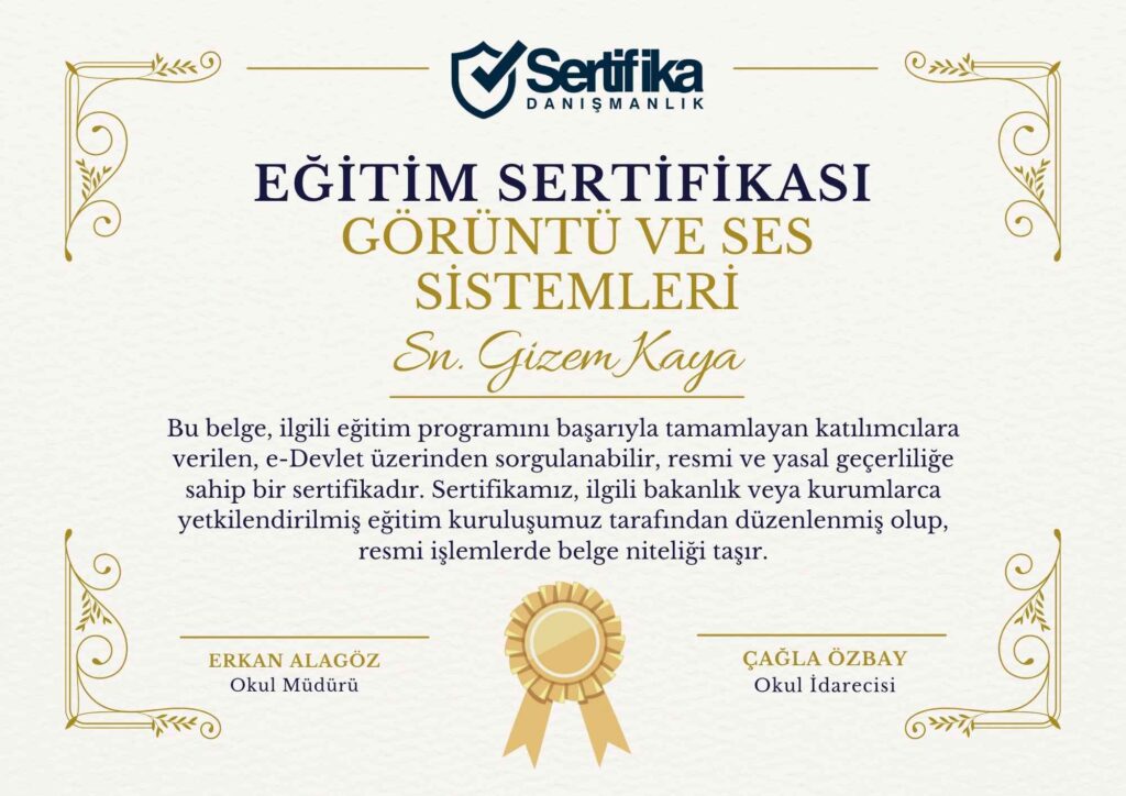 GÖRÜNTÜ VE SES SİSTEMLERİ USTALIK & KALFALIK BELGESİ