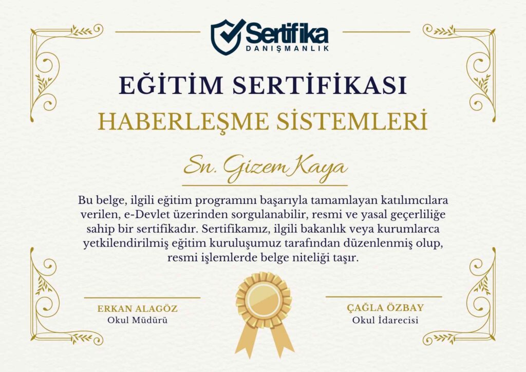 HABERLEŞME SİSTEMLERİ USTALIK & KALFALIK BELGESİ
