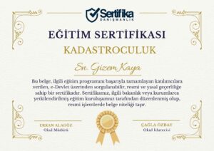 KADASTROCULUK USTALIK & KALFALIK BELGESİ