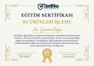 SU ÜRÜNLERİ İŞLEME USTALIK & KALFALIK BELGESİ