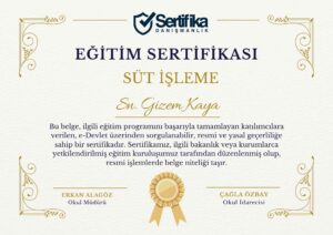 SÜT İŞLEME USTALIK & KALFALIK BELGESİ
