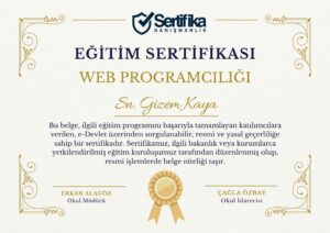 WEB PROGRAMCILIĞI USTALIK & KALFALIK BELGESİ