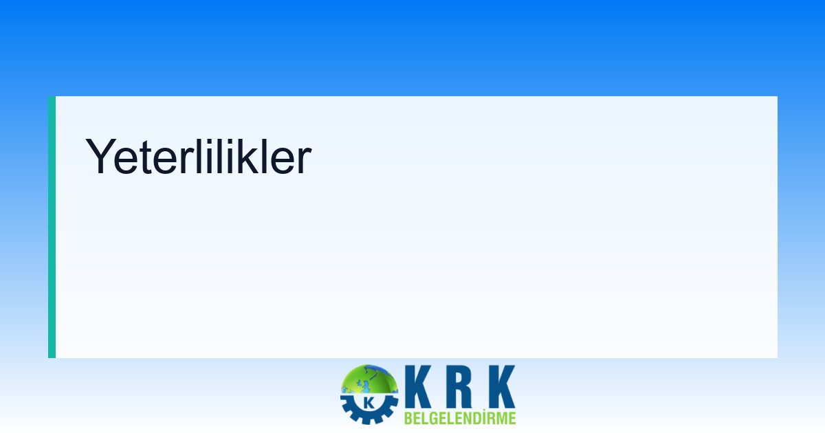 Yeterlilikler
